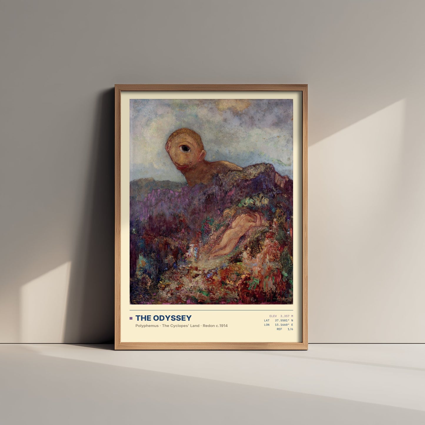 Odilon Redon - The Cyclops (1914) - The Odyssey Gallery Poster - Classic Painting Art Print - Polyphemus Greek Mythology Wall Decor
