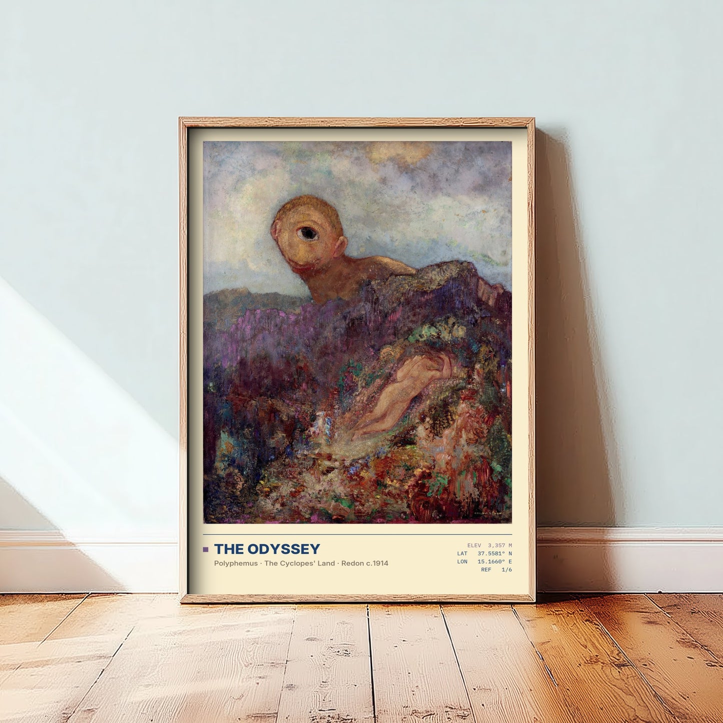 Odilon Redon - The Cyclops (1914) - The Odyssey Gallery Poster - Classic Painting Art Print - Polyphemus Greek Mythology Wall Decor
