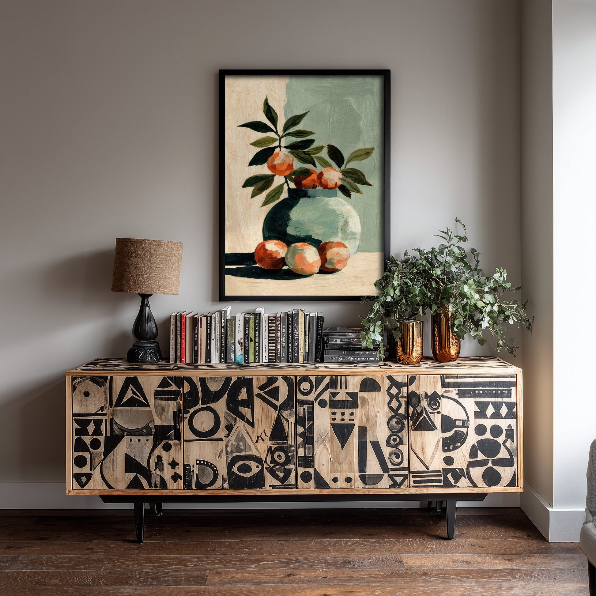Painterly Ceramic Vase Art Print - Still Life Poster - Modern Botanical Illustration - Living Room Wall Art 1/3