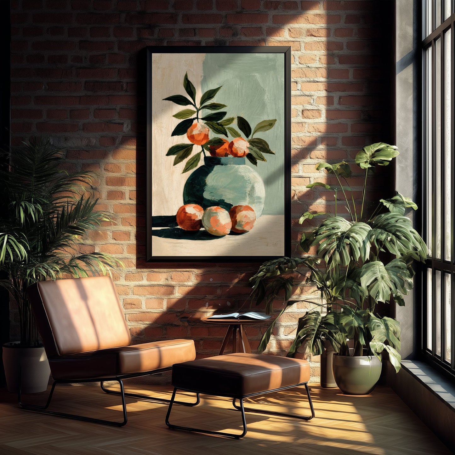 Painterly Ceramic Vase Art Print - Still Life Poster - Modern Botanical Illustration - Living Room Wall Art 1/3