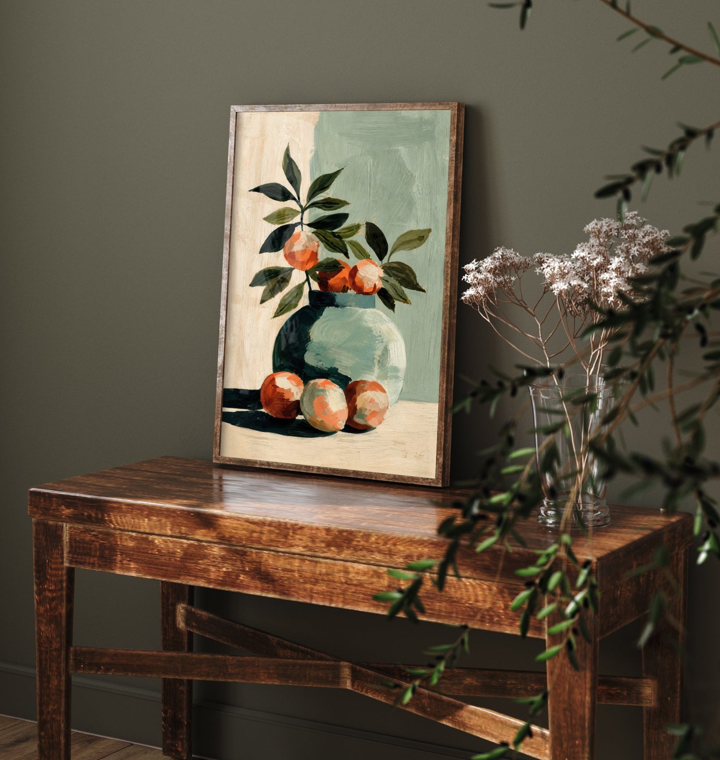 Painterly Ceramic Vase Art Print - Still Life Poster - Modern Botanical Illustration - Living Room Wall Art 1/3