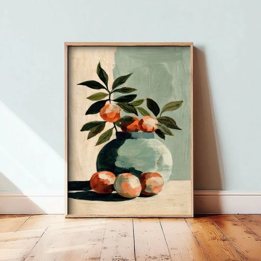 Painterly Ceramic Vase Art Print - Still Life Poster - Modern Botanical Illustration - Living Room Wall Art 1/3