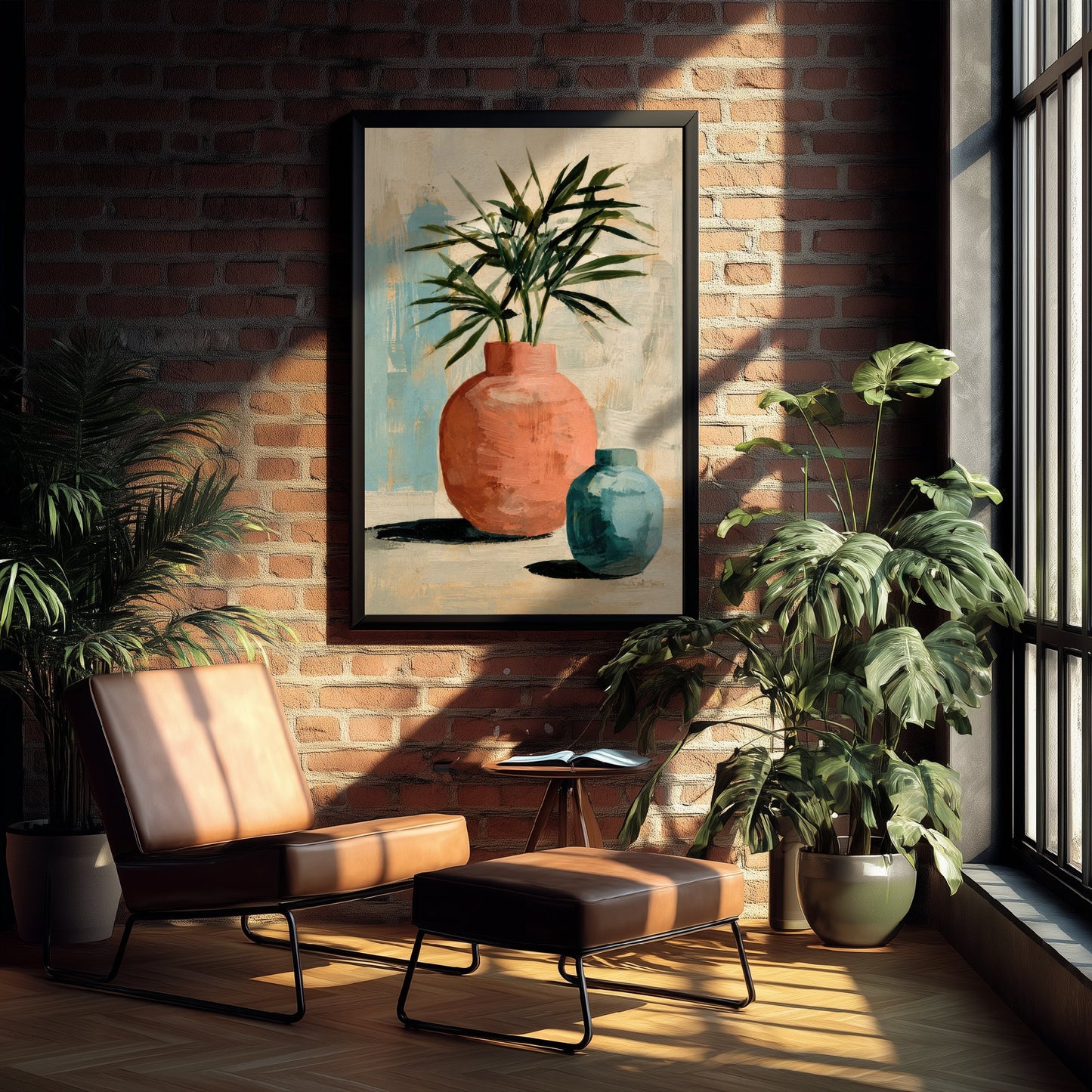 Painterly Ceramic Vase Art Print - Terracotta Plant Poster - Modern Botanical Illustration - Wall Art 2/3
