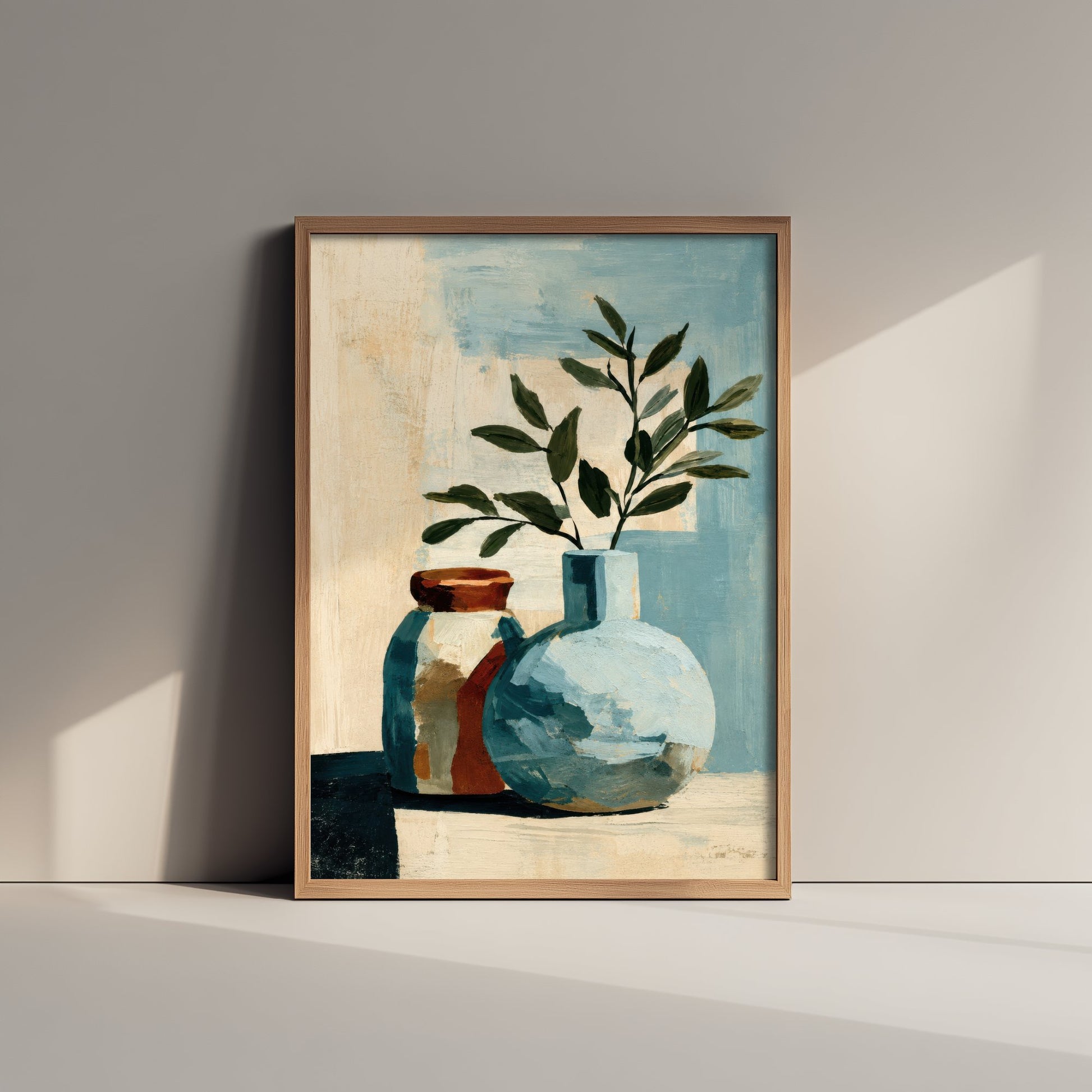 Painterly Ceramic Vase Art Print - Olive Branch Poster - Modern Botanical Illustration - Wall Art 3/3
