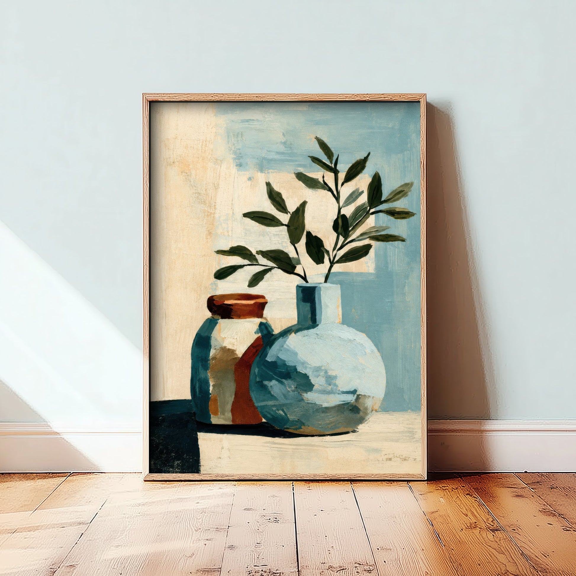 Painterly Ceramic Vase Art Print - Olive Branch Poster - Modern Botanical Illustration - Wall Art 3/3