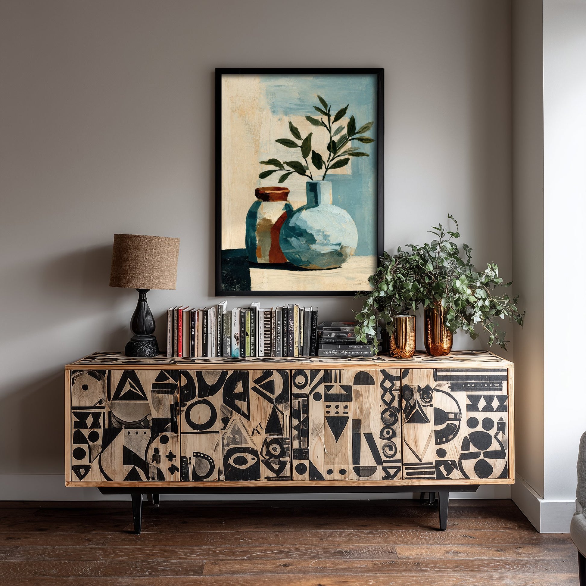 Painterly Ceramic Vase Art Print - Olive Branch Poster - Modern Botanical Illustration - Wall Art 3/3