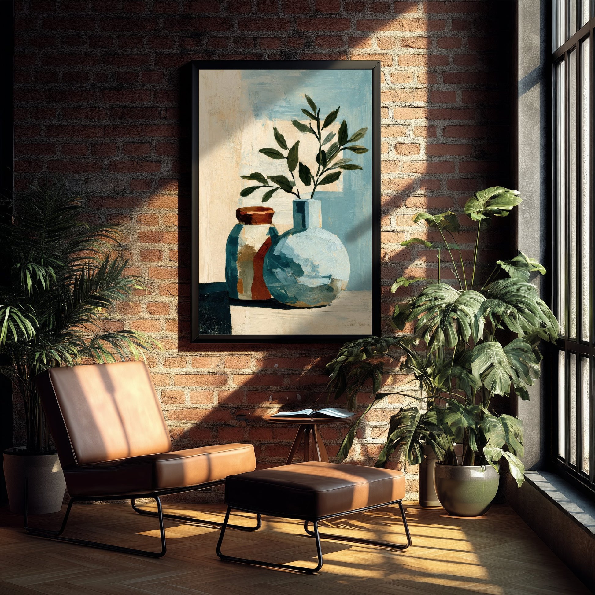 Painterly Ceramic Vase Art Print - Olive Branch Poster - Modern Botanical Illustration - Wall Art 3/3