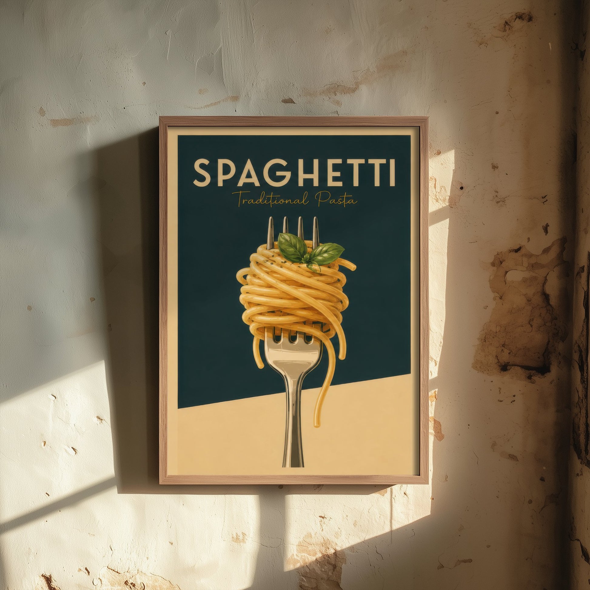 Vintage Spaghetti Art Print - Traditional Pasta Kitchen Poster - Food Illustration - Italian Wall Art 1/3