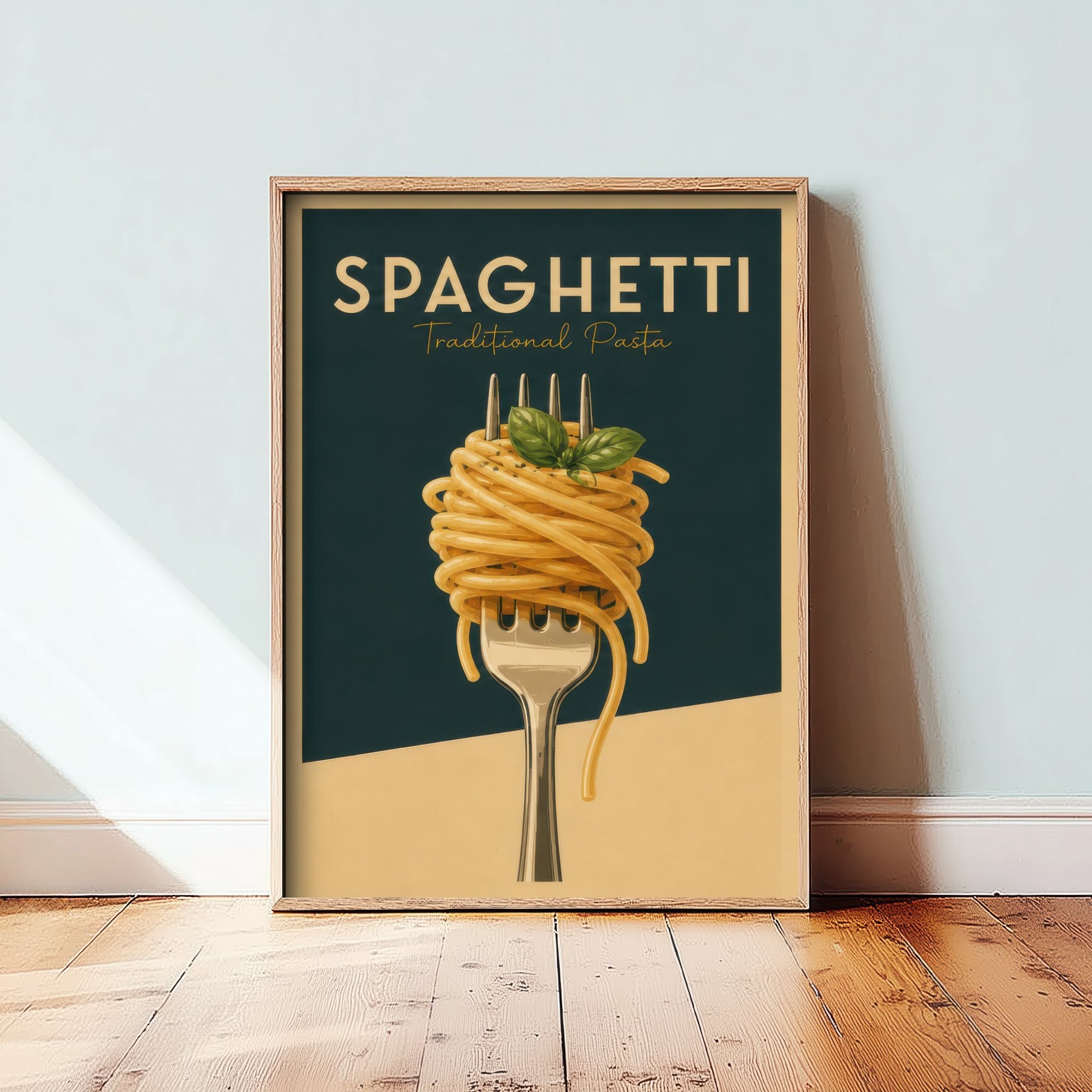 Vintage Spaghetti Art Print - Traditional Pasta Kitchen Poster - Food Illustration - Italian Wall Art 1/3