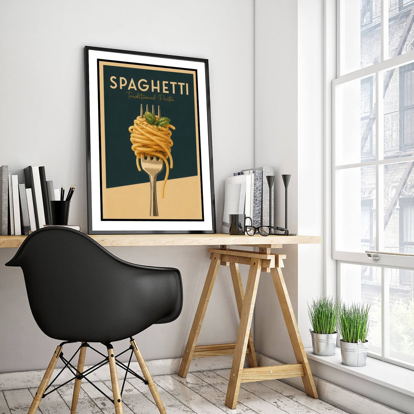 Vintage Spaghetti Art Print - Traditional Pasta Kitchen Poster - Food Illustration - Italian Wall Art 1/3