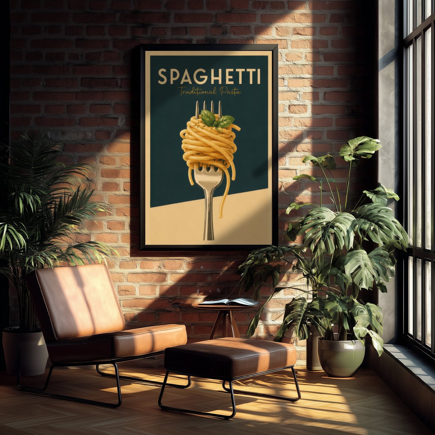 Vintage Spaghetti Art Print - Traditional Pasta Kitchen Poster - Food Illustration - Italian Wall Art 1/3