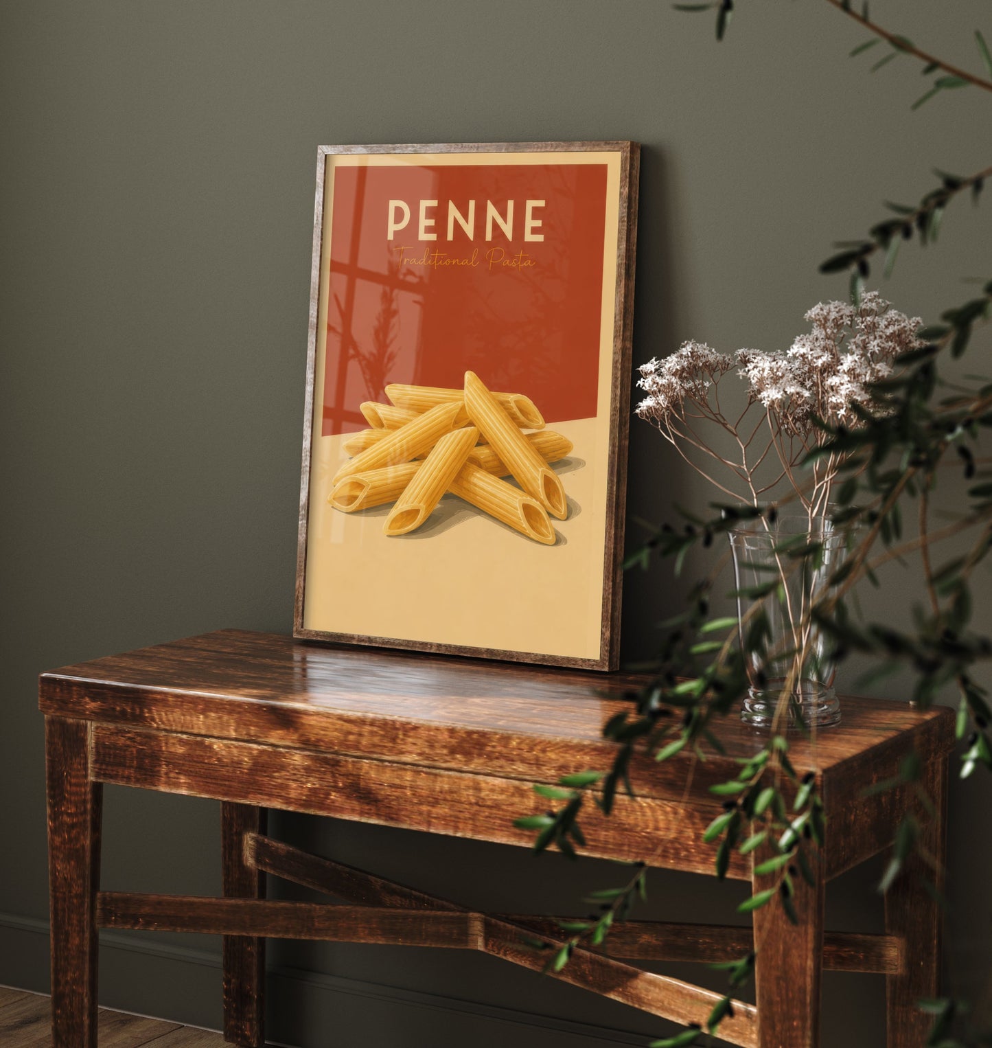 Vintage Penne Art Print - Traditional Pasta Kitchen Poster - Food Illustration - Italian Wall Art 2/3