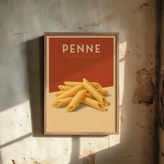 Vintage Penne Art Print - Traditional Pasta Kitchen Poster - Food Illustration - Italian Wall Art 2/3