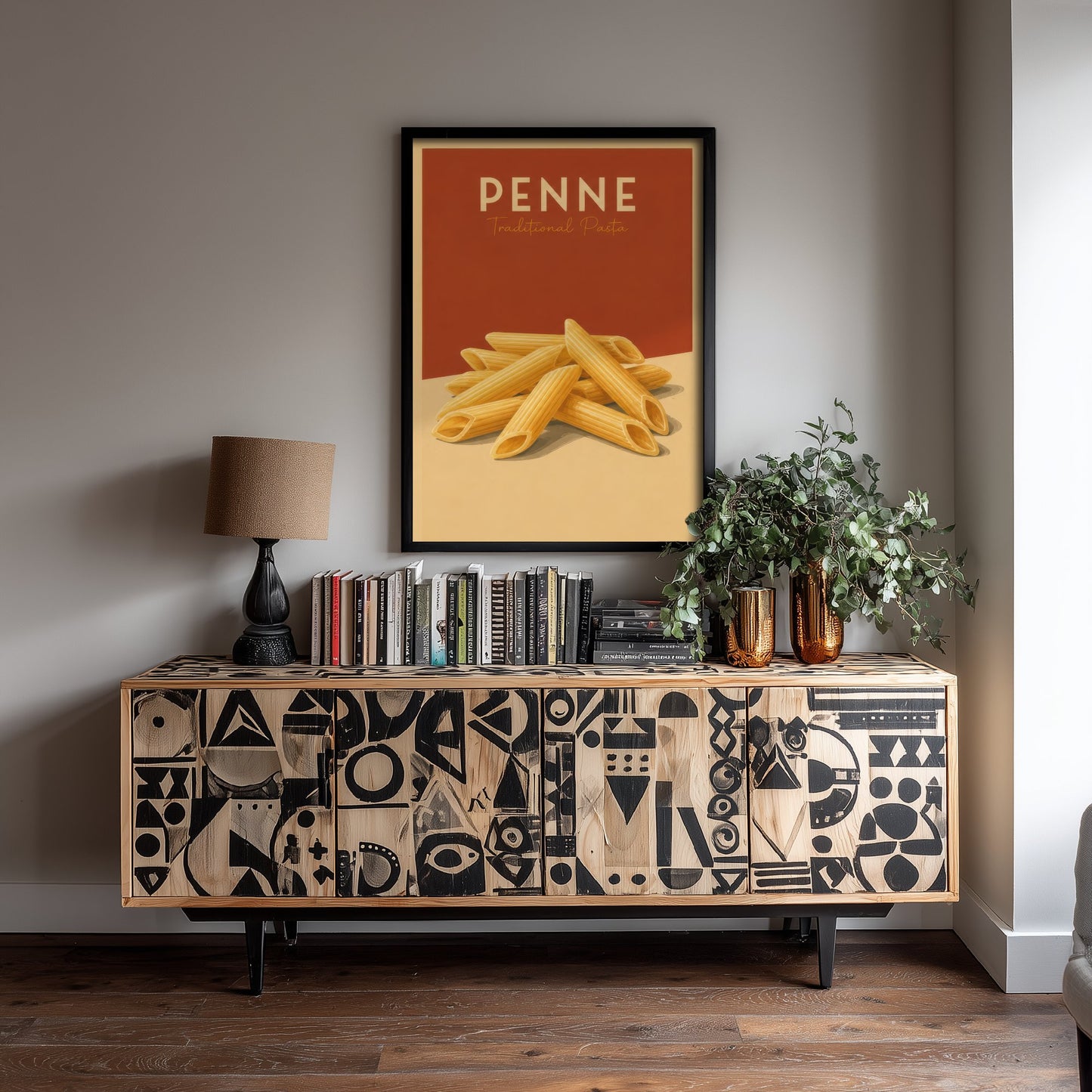 Vintage Penne Art Print - Traditional Pasta Kitchen Poster - Food Illustration - Italian Wall Art 2/3