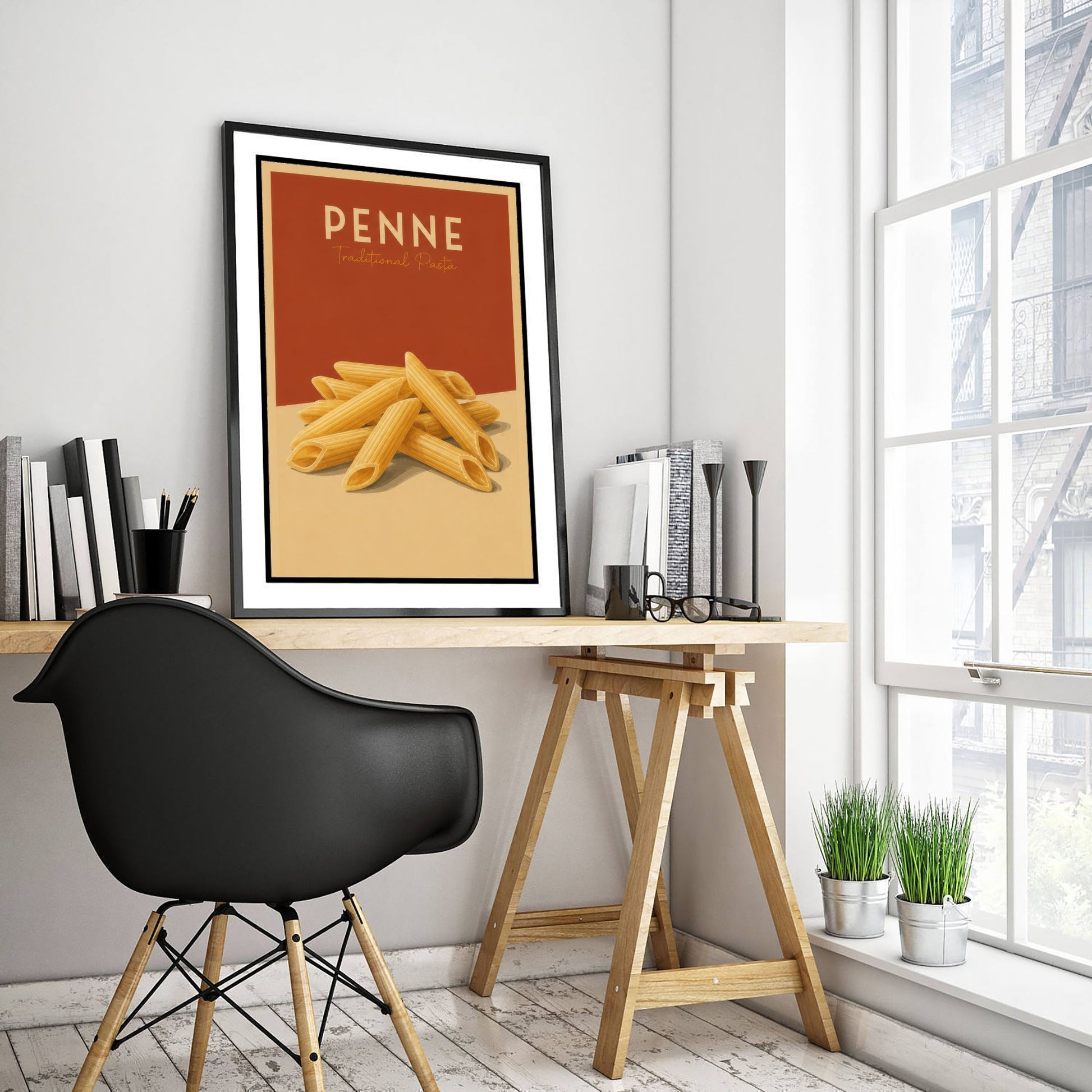 Vintage Penne Art Print - Traditional Pasta Kitchen Poster - Food Illustration - Italian Wall Art 2/3