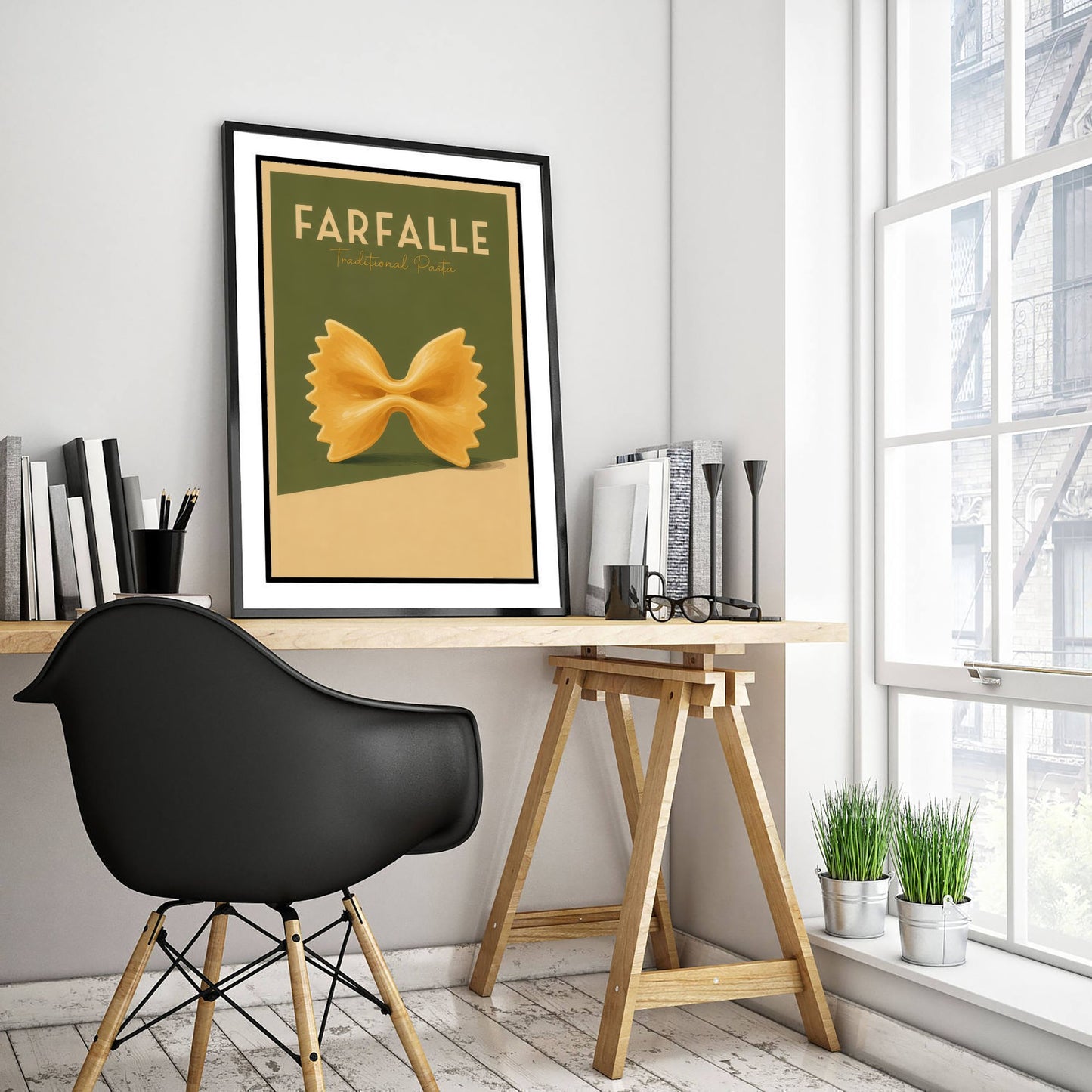 Vintage Farfalle Art Print - Traditional Pasta Kitchen Poster - Food Illustration - Italian Wall Art 3/3