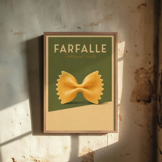 Vintage Farfalle Art Print - Traditional Pasta Kitchen Poster - Food Illustration - Italian Wall Art 3/3