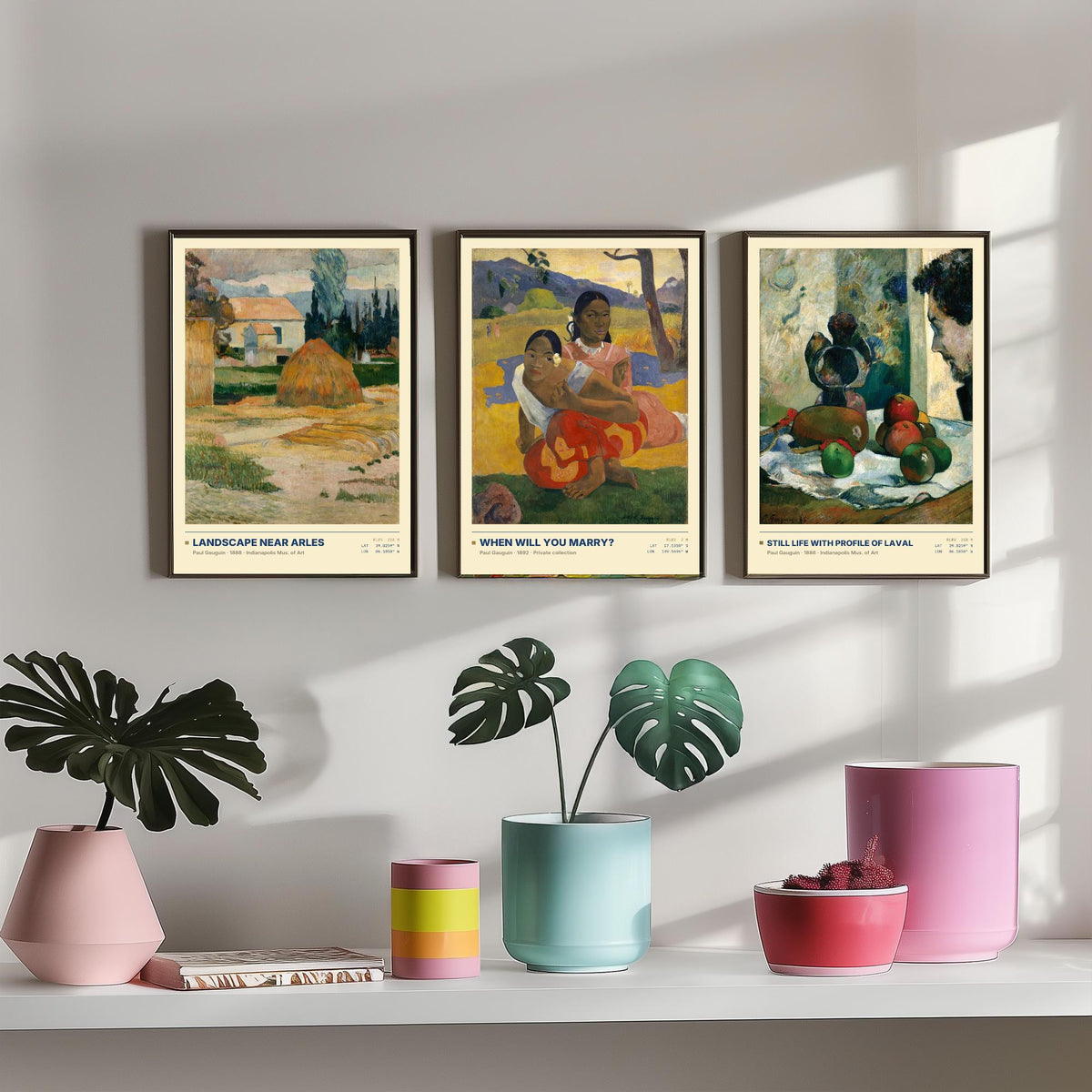 Paul Gauguin Set of Three Art Prints - When Will You Marry, Landscape Near Arles, Still Life with Profile of Laval - Painting Posters