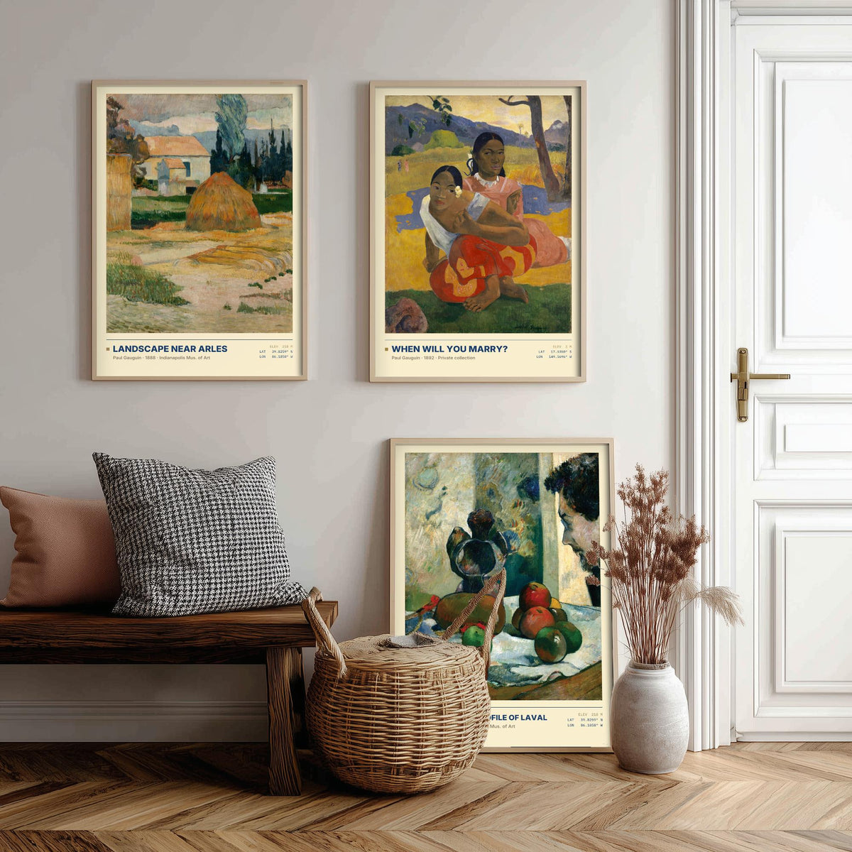 Paul Gauguin Set of Three Art Prints - When Will You Marry, Landscape Near Arles, Still Life with Profile of Laval - Painting Posters