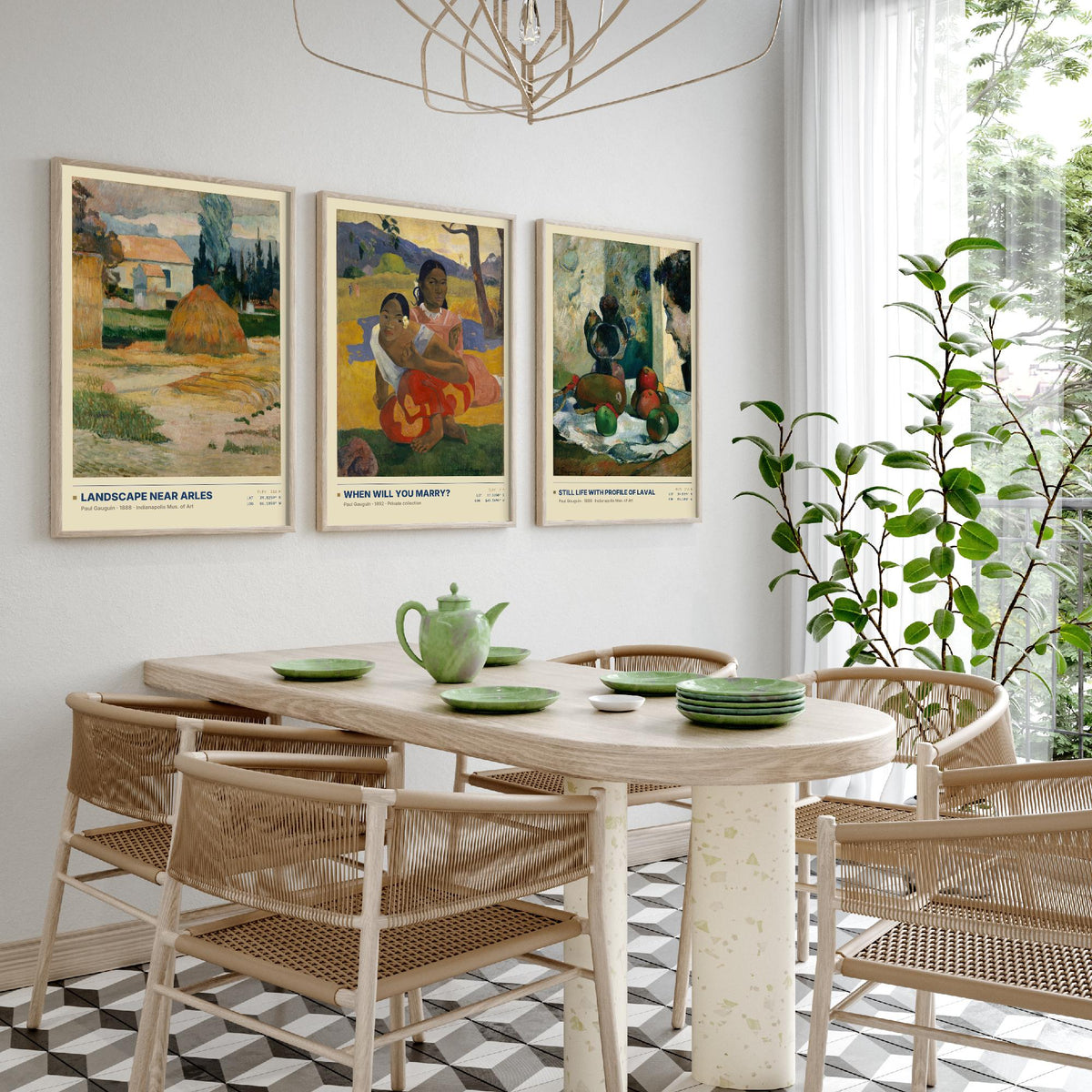 Paul Gauguin Set of Three Art Prints - When Will You Marry, Landscape Near Arles, Still Life with Profile of Laval - Painting Posters