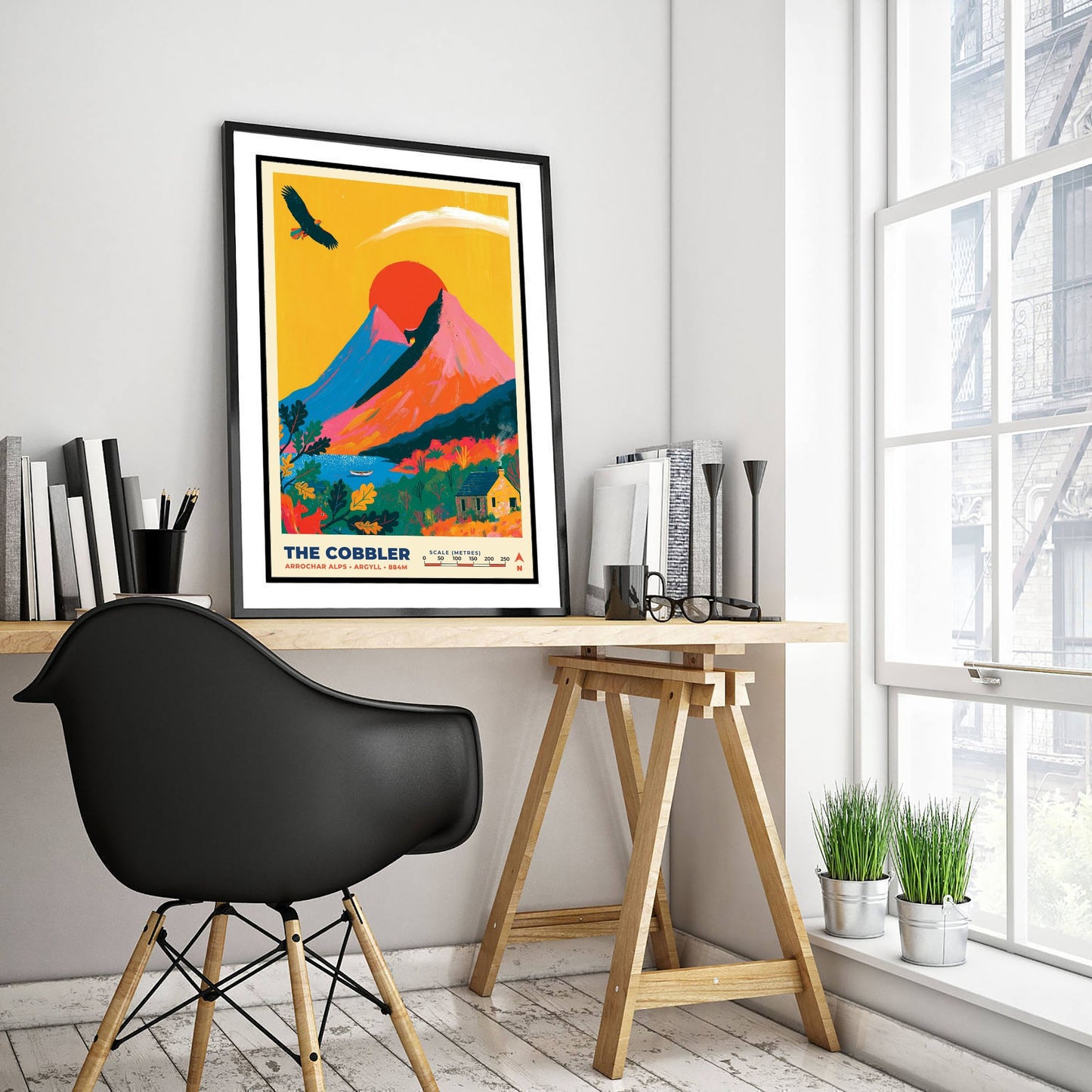 The Cobbler Travel Poster - Arrochar Alps Art Print - Bold Mountain Painting - Argyll Scotland Wall Art 2/3