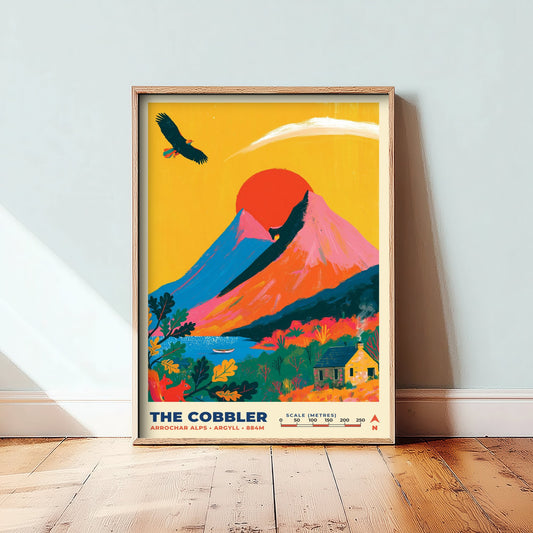 The Cobbler Travel Poster - Arrochar Alps Art Print - Bold Mountain Painting - Argyll Scotland Wall Art 2/3