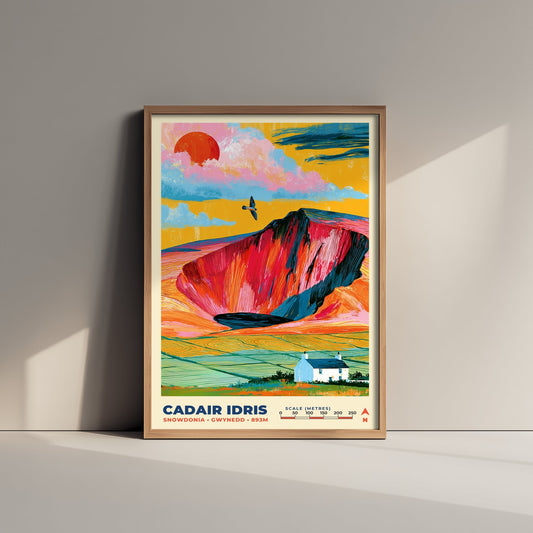 Cadair Idris Travel Poster - Snowdonia Art Print - Bold Mountain Illustration - Eryri Wales Wall Art 3/3