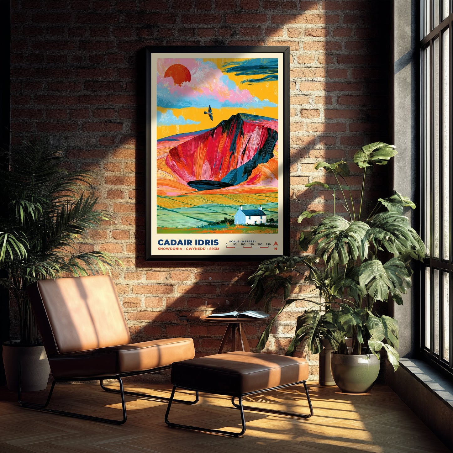 Cadair Idris Travel Poster - Snowdonia Art Print - Bold Mountain Illustration - Eryri Wales Wall Art 3/3