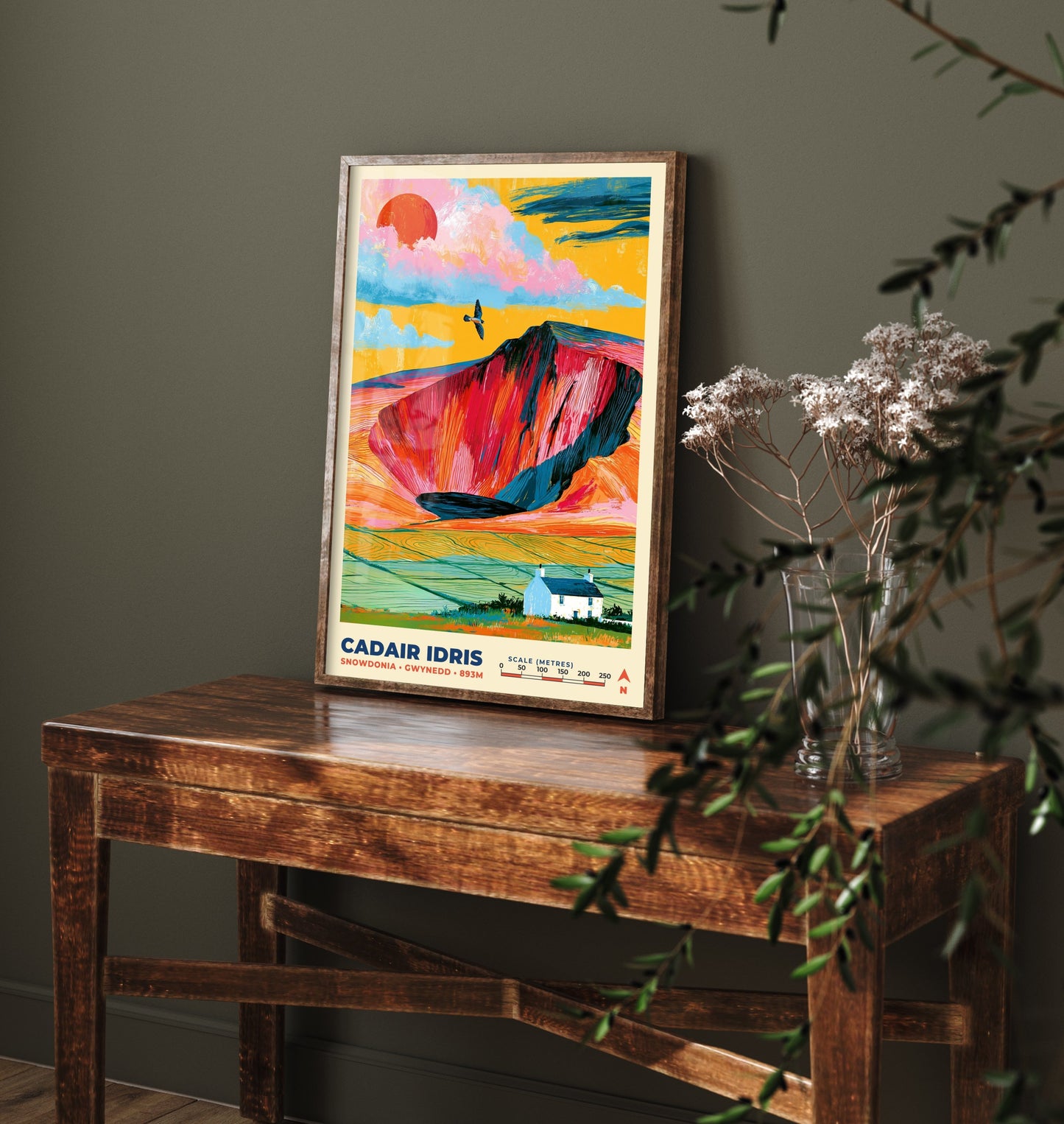 Cadair Idris Travel Poster - Snowdonia Art Print - Bold Mountain Illustration - Eryri Wales Wall Art 3/3