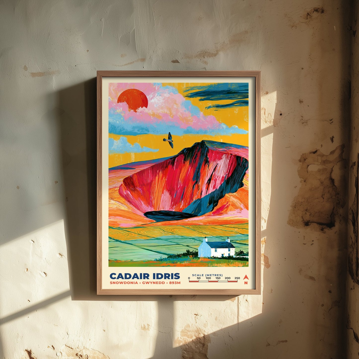 Cadair Idris Travel Poster - Snowdonia Art Print - Bold Mountain Illustration - Eryri Wales Wall Art 3/3