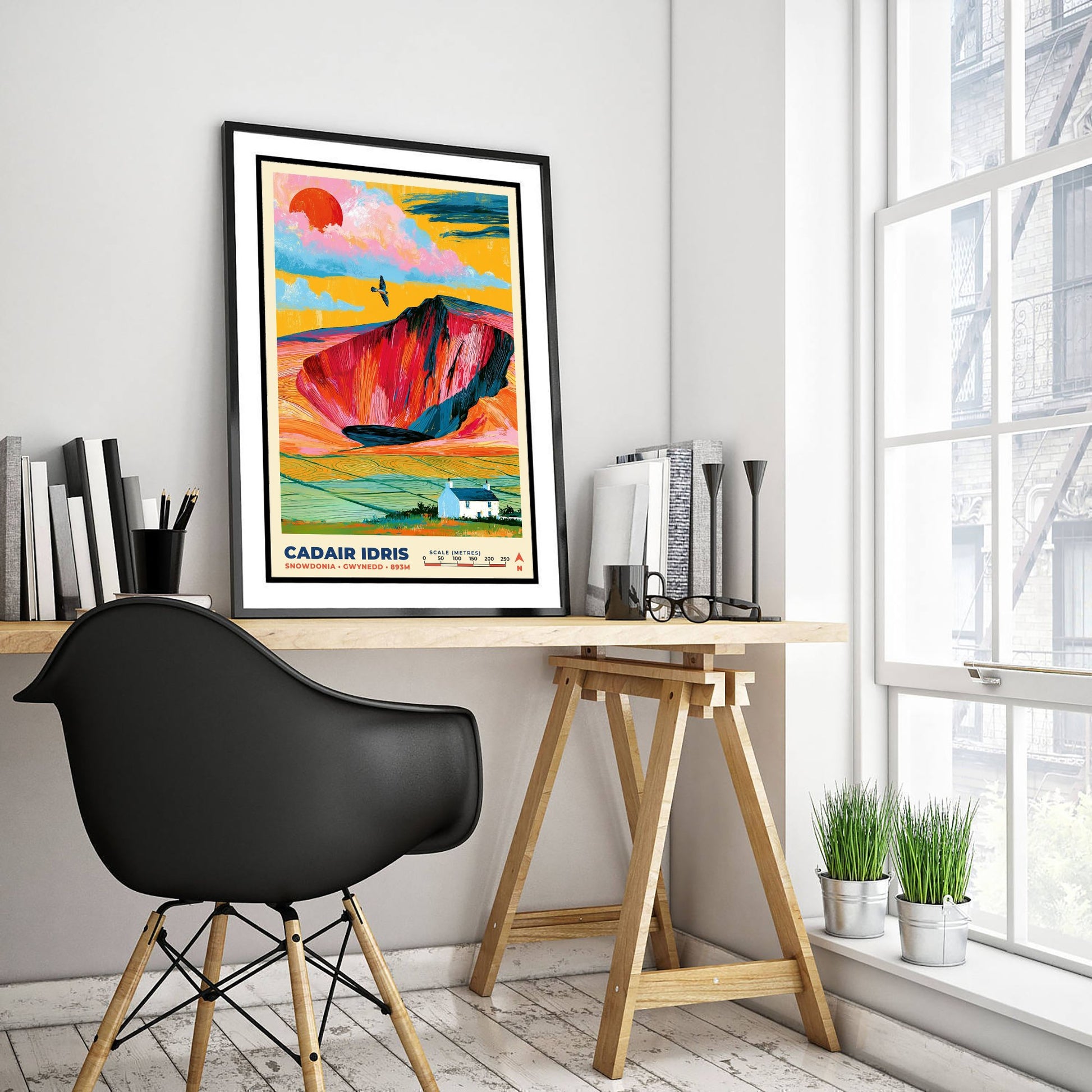 Cadair Idris Travel Poster - Snowdonia Art Print - Bold Mountain Illustration - Eryri Wales Wall Art 3/3