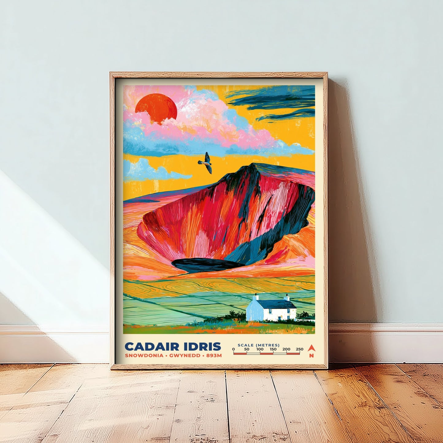 Cadair Idris Travel Poster - Snowdonia Art Print - Bold Mountain Illustration - Eryri Wales Wall Art 3/3