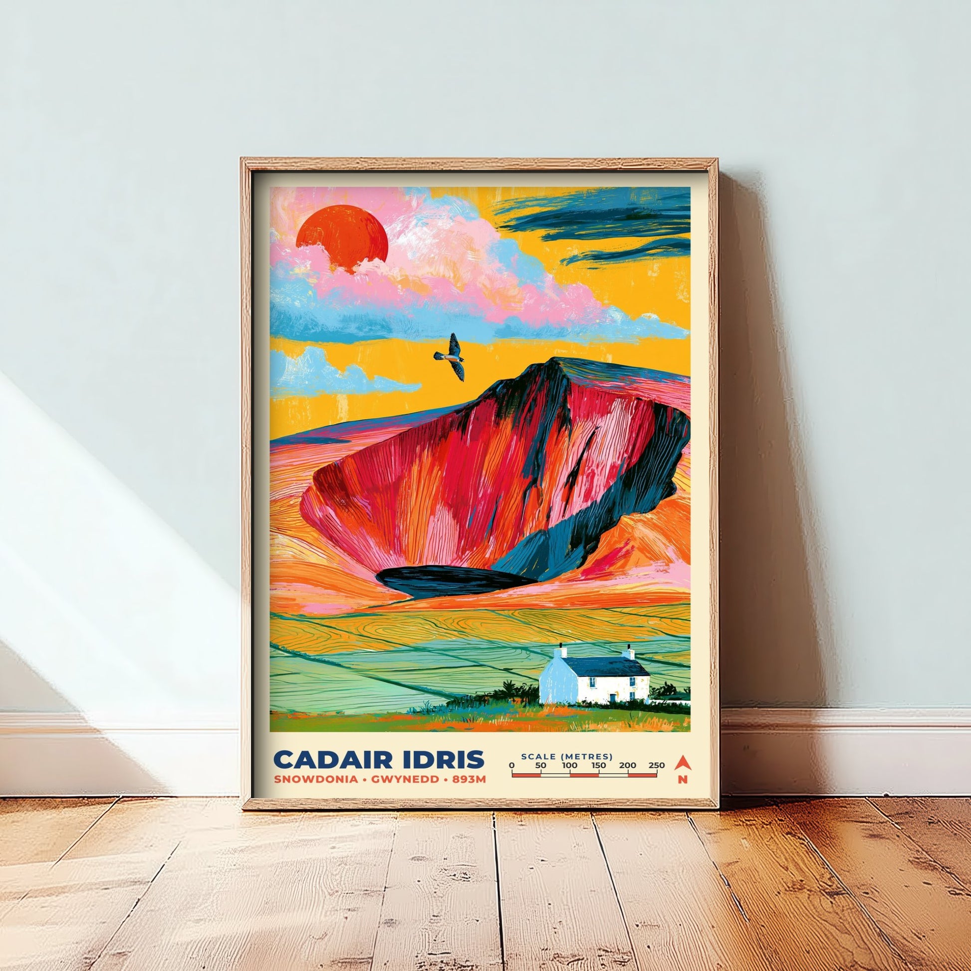 Cadair Idris Travel Poster - Snowdonia Art Print - Bold Mountain Illustration - Eryri Wales Wall Art 3/3