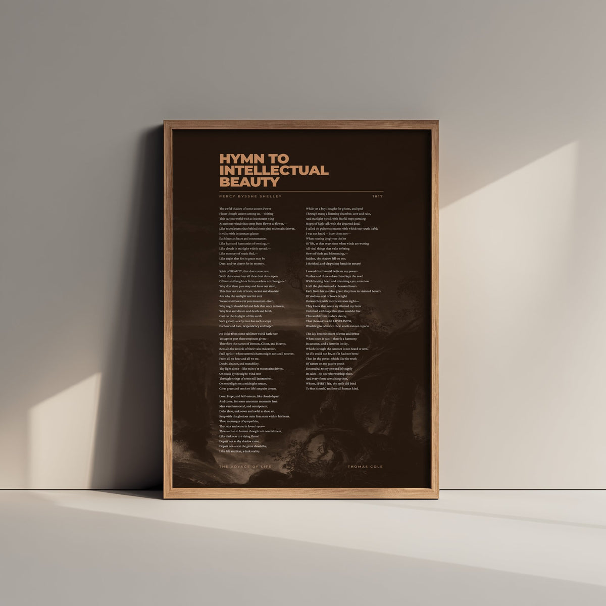 Hymn to Intellectual Beauty by Percy Bysshe Shelley Art Print - Full Poem Poster - Romantic Poetry over Classic Landscape Painting