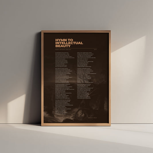 Hymn to Intellectual Beauty by Percy Bysshe Shelley Art Print - Full Poem Poster - Romantic Poetry over Classic Landscape Painting