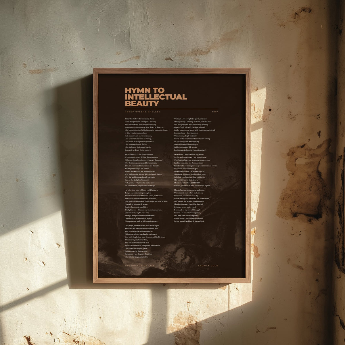 Hymn to Intellectual Beauty by Percy Bysshe Shelley Art Print - Full Poem Poster - Romantic Poetry over Classic Landscape Painting
