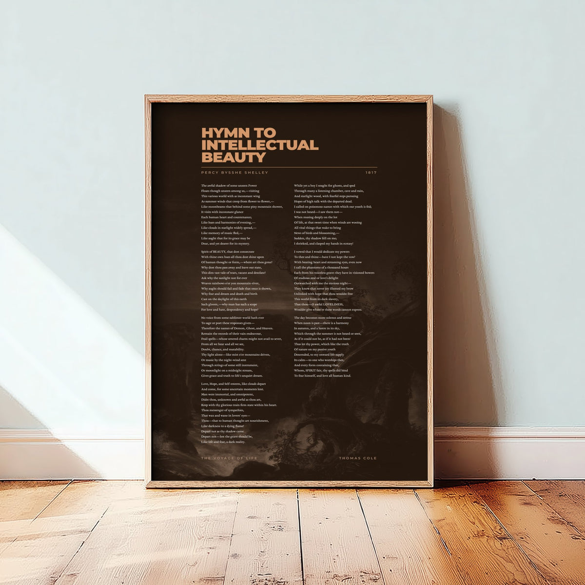 Hymn to Intellectual Beauty by Percy Bysshe Shelley Art Print - Full Poem Poster - Romantic Poetry over Classic Landscape Painting