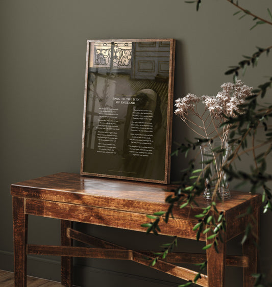 Song to the Men of England by Percy Bysshe Shelley Art Print - Full Poem over Caillebotte The Floor Scrapers Painting - Poetry Poster
