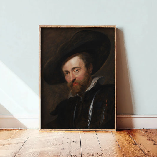 Peter Paul Rubens - Self-Portrait (c. 1630) - Classic Painting Art Print - Flemish Baroque Master in Wide Black Hat Poster