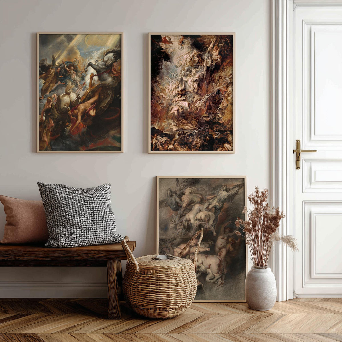 Peter Paul Rubens Set of Three Art Prints - Fall of Phaeton, Fall of the Damned - Baroque Painting Poster