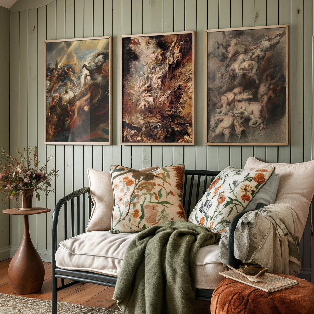 Peter Paul Rubens Set of Three Art Prints - Fall of Phaeton, Fall of the Damned - Baroque Painting Poster