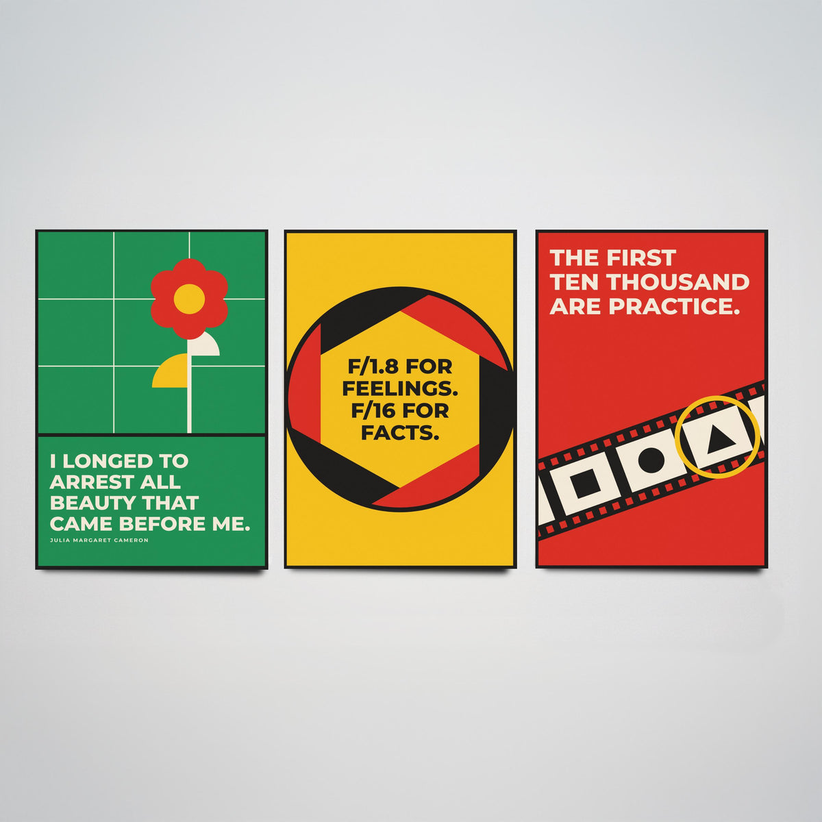 Photography Quotes Set of Three Art Prints - 3 Bauhaus Photographer Posters - Minimalist Art Wall Art Illustration V1