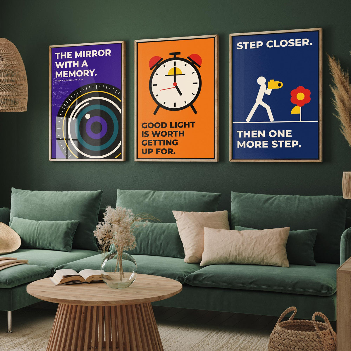 Photography Quotes Set of Three Art Prints - 3 Retro Bauhaus Photographer Posters - Minimalist Art Wall Art Illustration V2