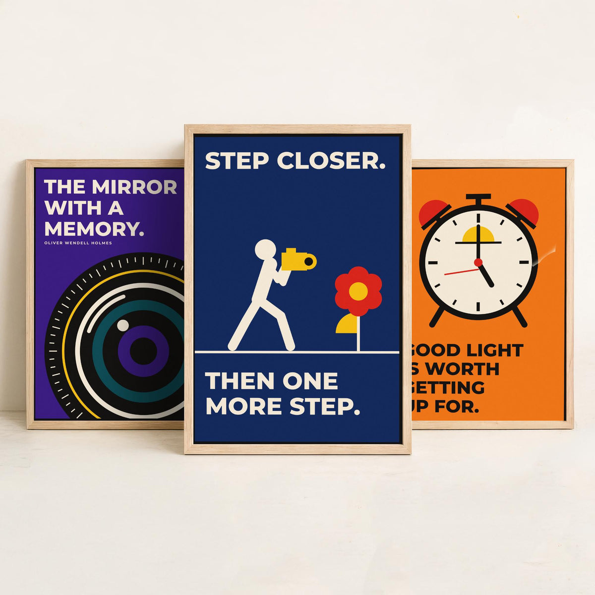 Photography Quotes Set of Three Art Prints - 3 Retro Bauhaus Photographer Posters - Minimalist Art Wall Art Illustration V2
