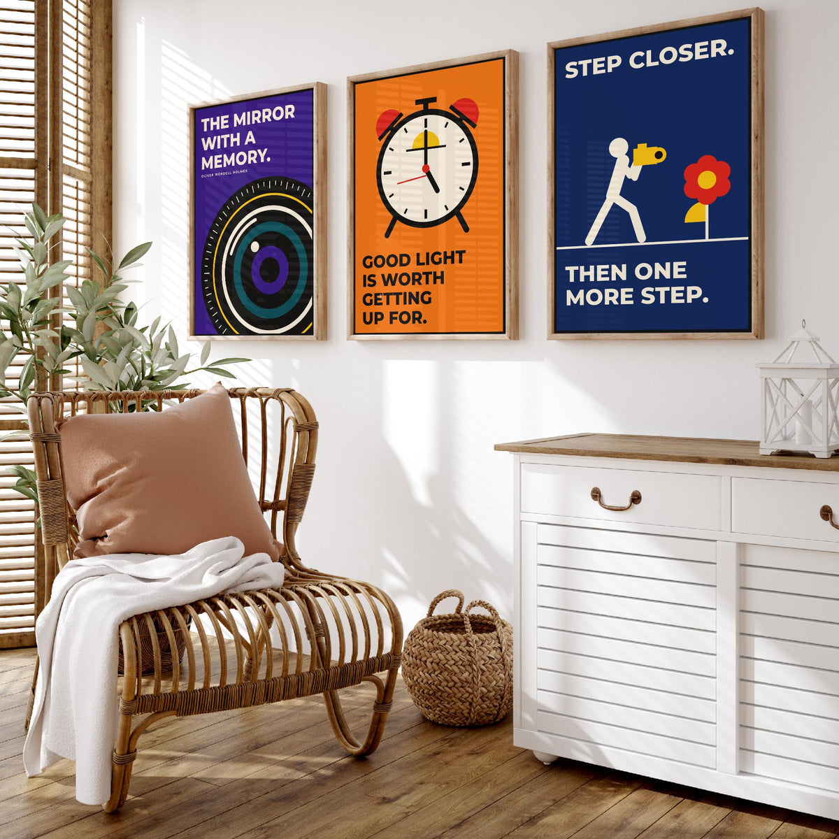 Photography Quotes Set of Three Art Prints - 3 Retro Bauhaus Photographer Posters - Minimalist Art Wall Art Illustration V2