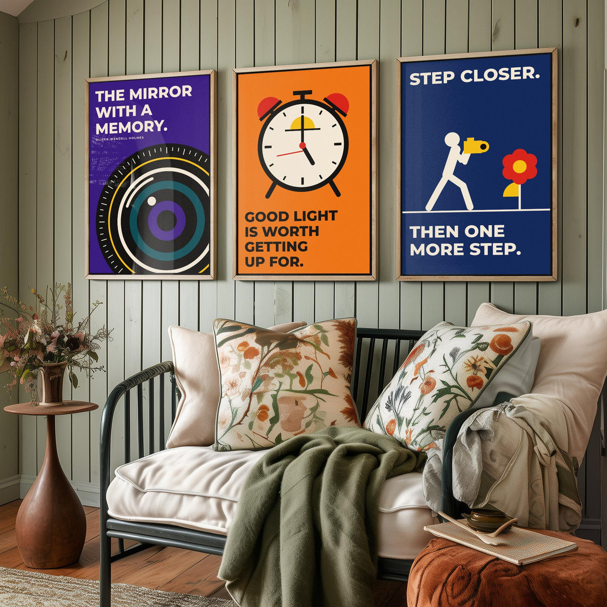 Photography Quotes Set of Three Art Prints - 3 Retro Bauhaus Photographer Posters - Minimalist Art Wall Art Illustration V2