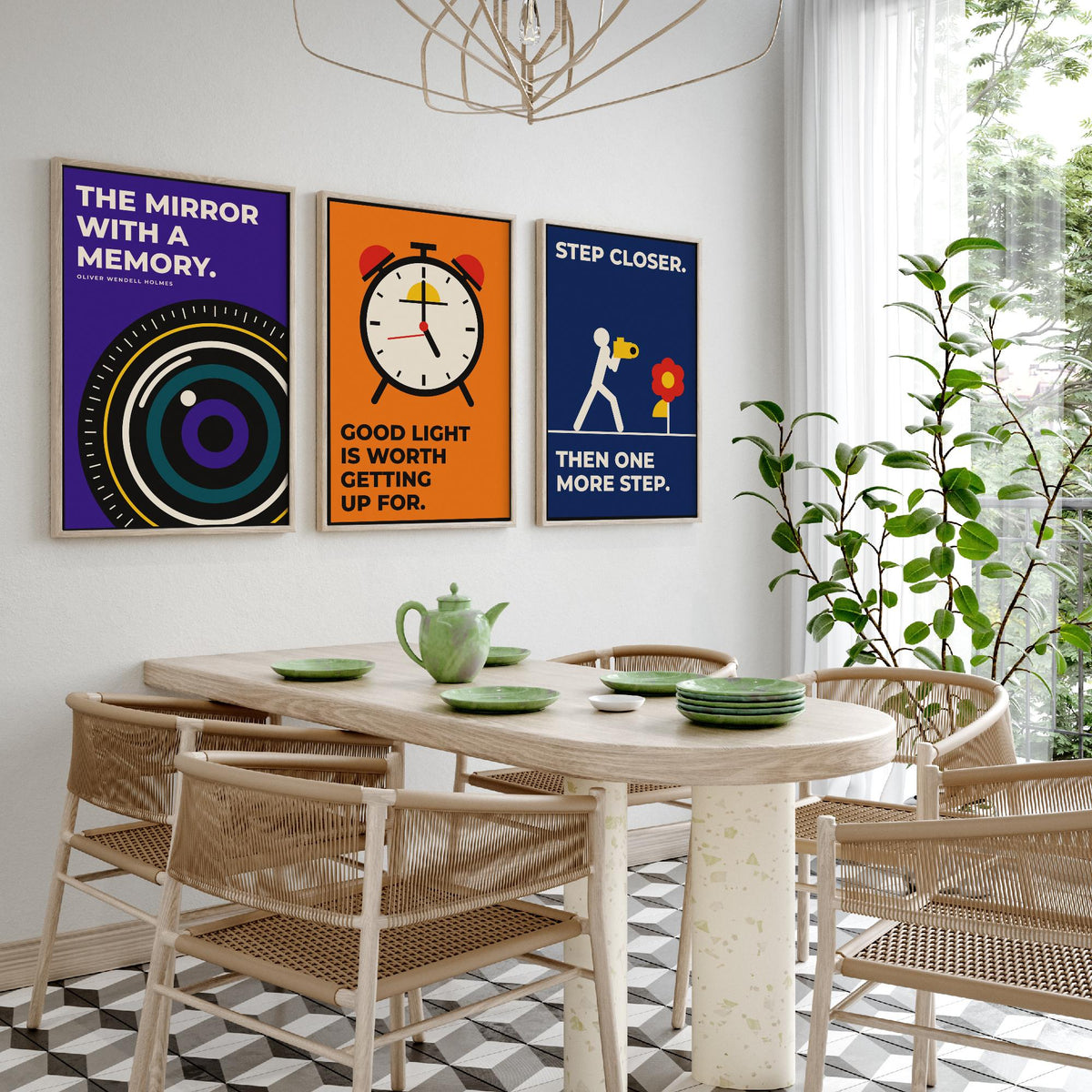 Photography Quotes Set of Three Art Prints - 3 Retro Bauhaus Photographer Posters - Minimalist Art Wall Art Illustration V2