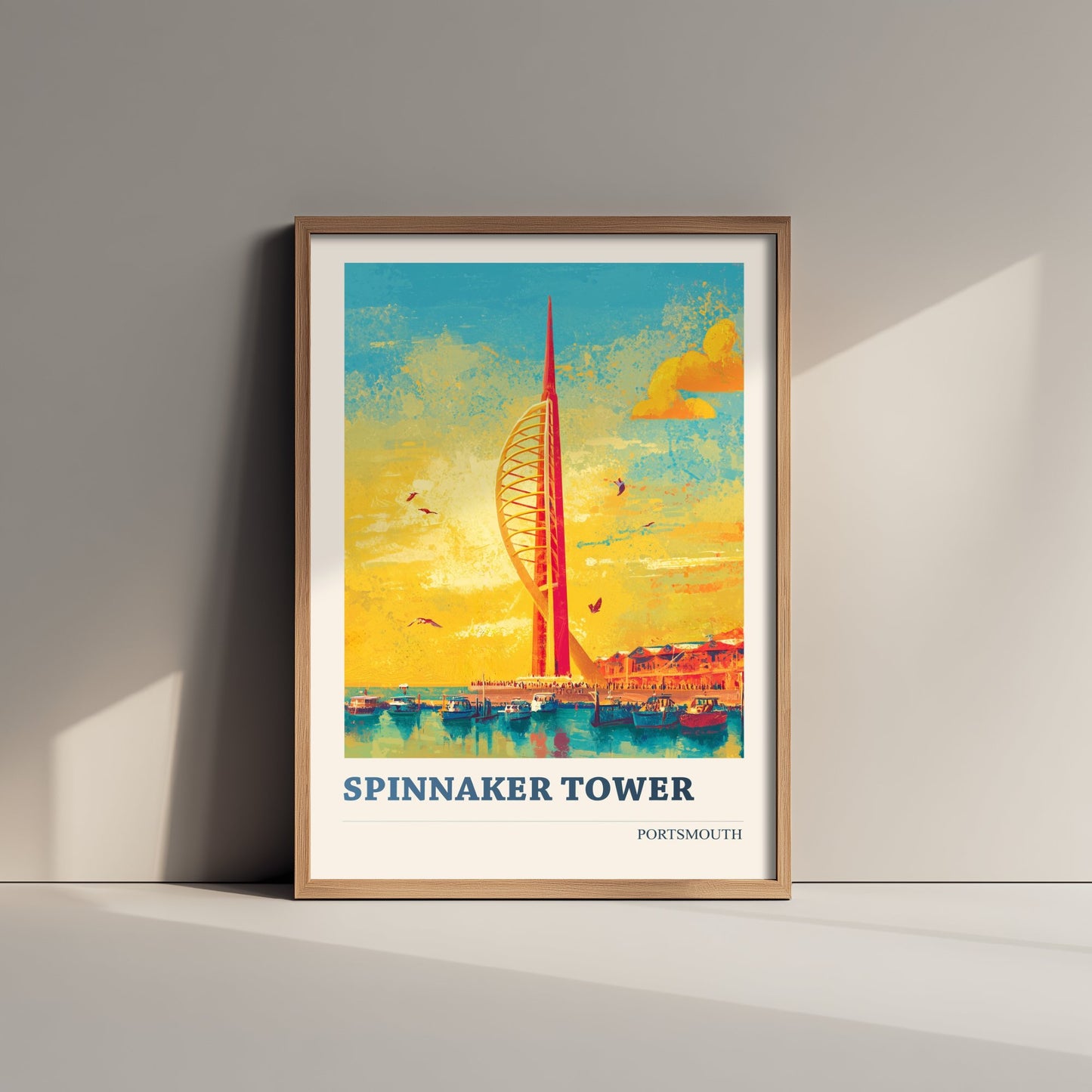 Spinnaker Tower Portsmouth Travel Poster - Art Print - Bold Pop Illustration - Harbour Wall Art 1/3