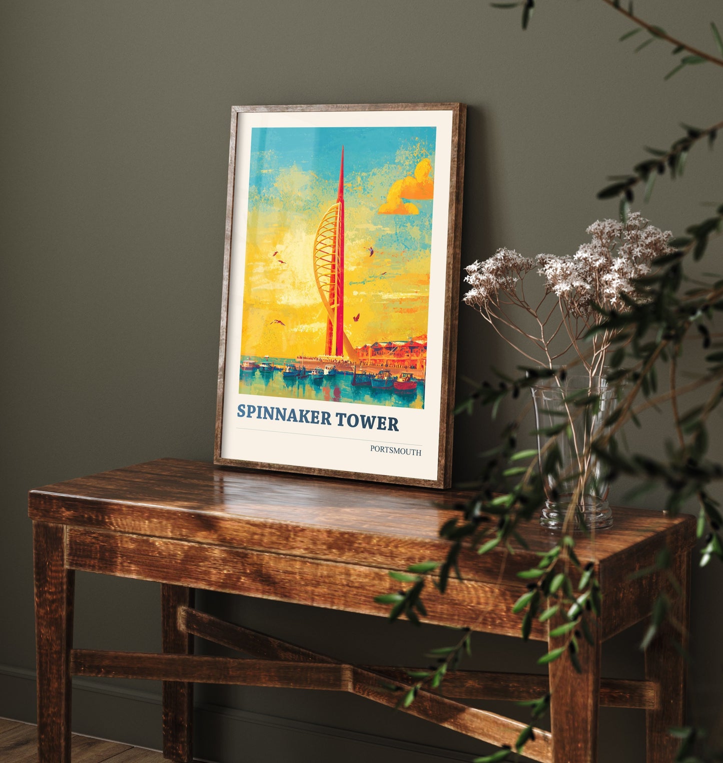 Spinnaker Tower Portsmouth Travel Poster - Art Print - Bold Pop Illustration - Harbour Wall Art 1/3