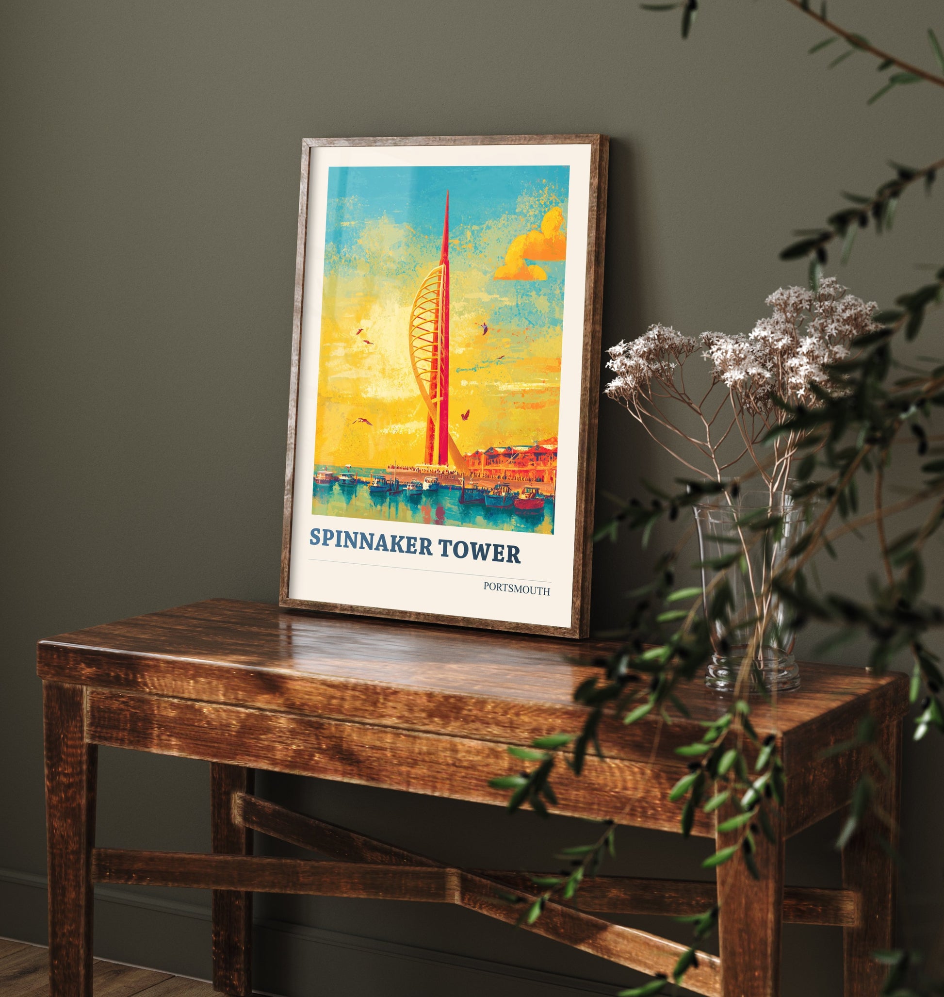Spinnaker Tower Portsmouth Travel Poster - Art Print - Bold Pop Illustration - Harbour Wall Art 1/3